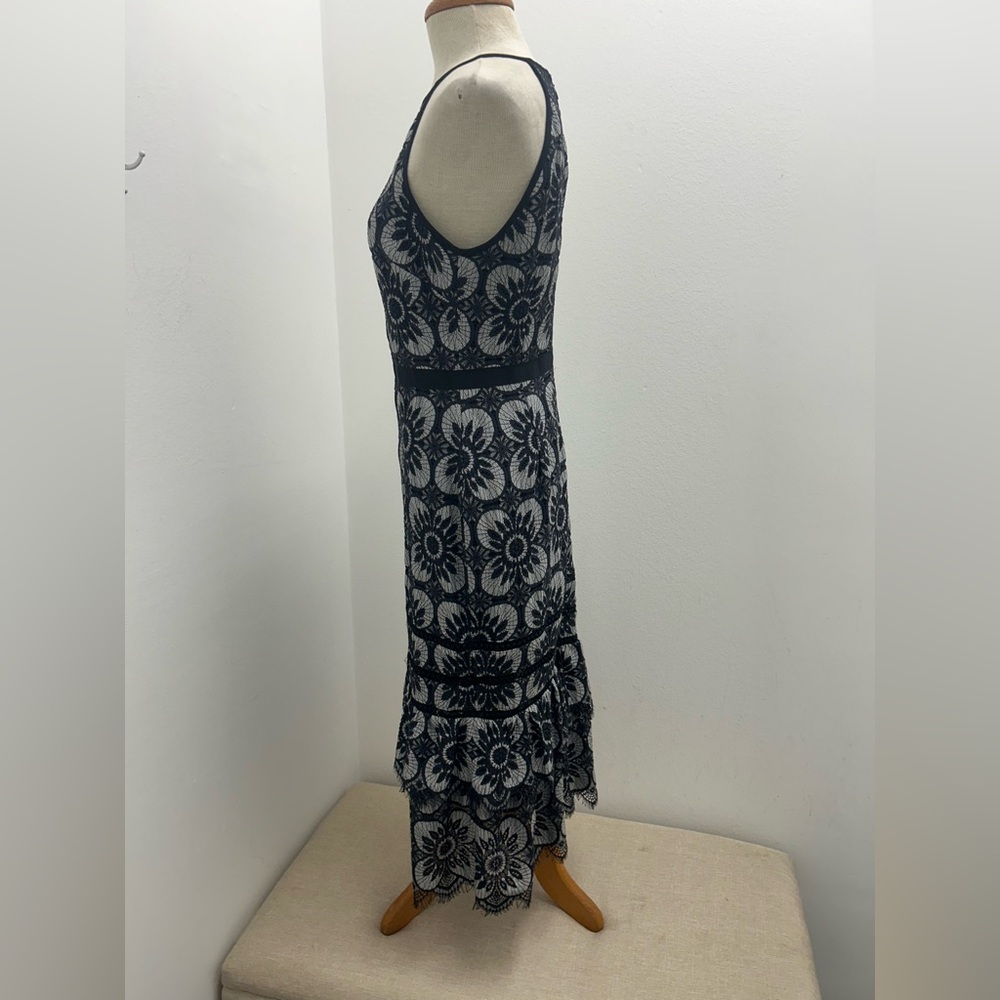 Banana Republic Black and White Floral Midi Dress - Picture 4 of 12